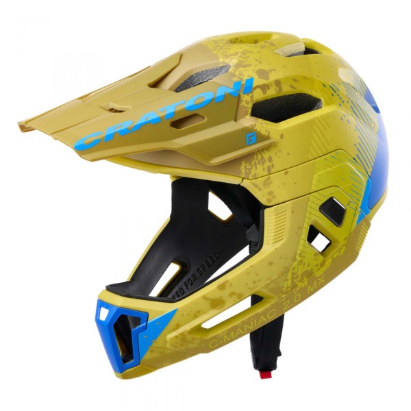 Cratoni C-Maniac 2.0 MX MTB Fahrradhelm yellow-blue 52-56 cm