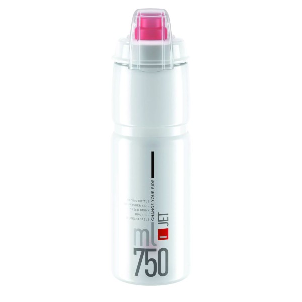 Elite Jet Plus Trinkflasche Fahrradflasche clear rot 750 ml