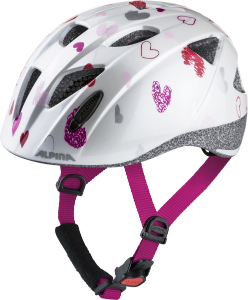 Alpina Ximo Kinder Fahrradhelm white hearts 47-51 cm